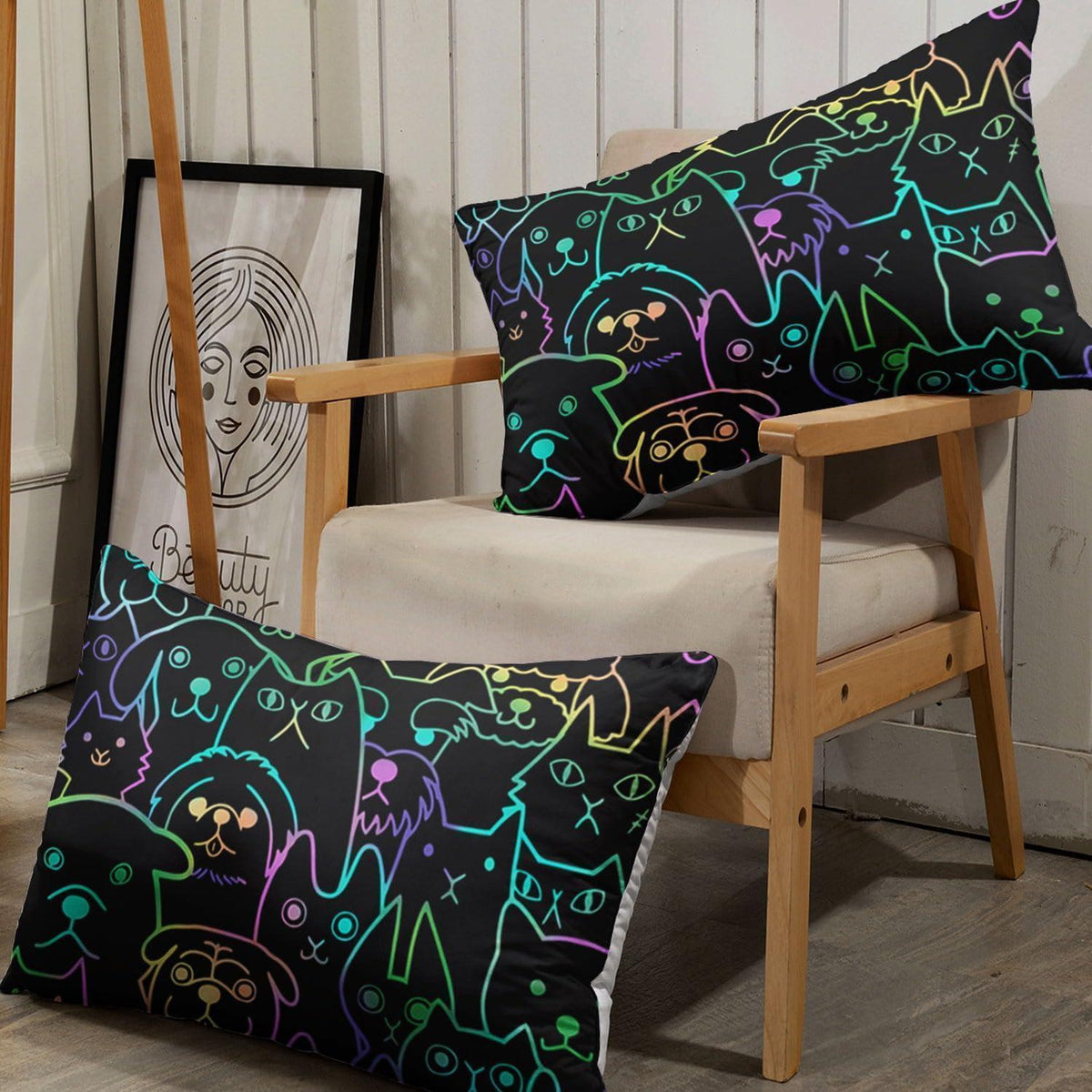 Kinder Bettwäsche Set Katze & Hund 200x200 cm