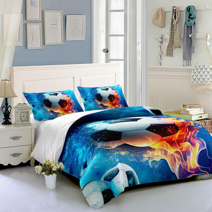 Fußball Bettwäsche Set für Kinder – Flammen Design 200x200 cm