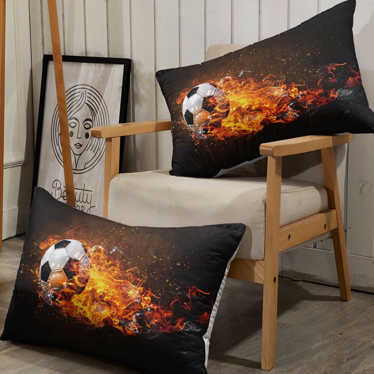 Fußball Bettwäsche Set für Kinder – Flammen Design 200x200cm