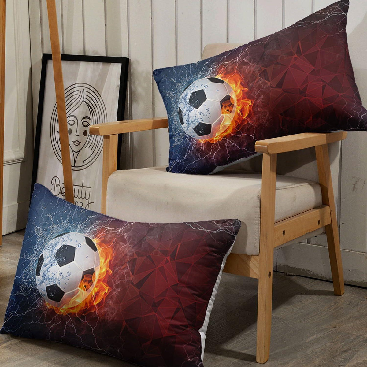 Fußball Bettwäsche Set Kinder – Eis & Feuer Design 200x200cm