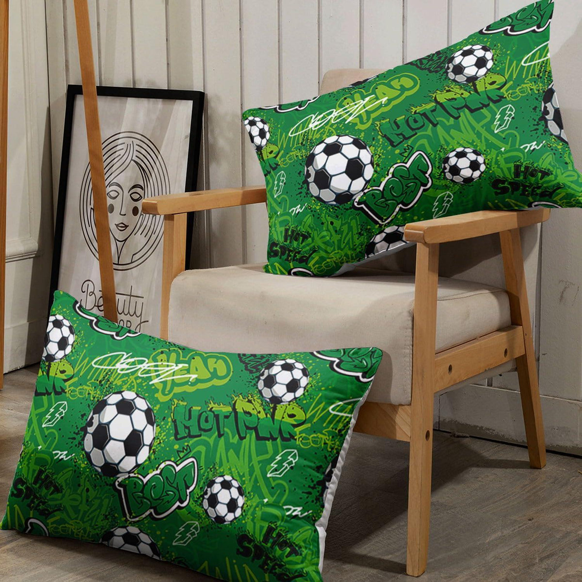 Fußball Bettwäsche Set für Kinder – Graffiti Cartoon Design 200x200cm