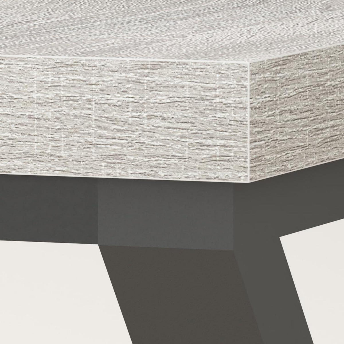 Großer Schreibtisch 180x80cm Grau Eiche mit Metallgestell