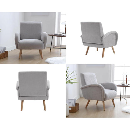Chenille Loungesessel Grau – Bequemer Ohrensessel für Wohnzimmer