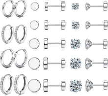 Opal Zirkonia Ohrringe Set Chirurgenstahl Silber Hypoallergen