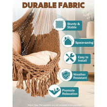 Handgewebter Hängesessel Baumwolle – 240x80cm Braun