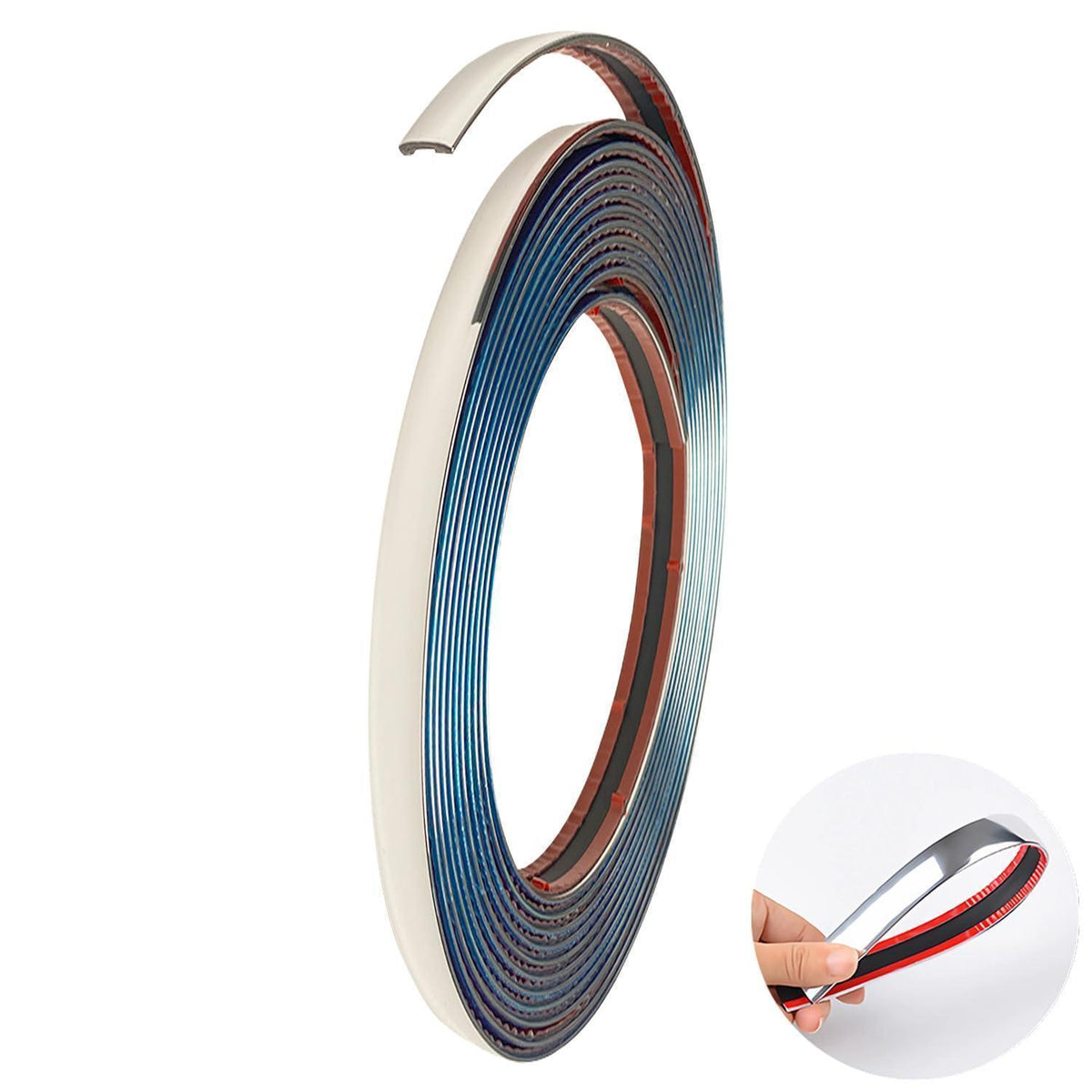 Chrom Zierleiste 5m | Selbstklebend, 8mm Universal Chromleiste für Auto