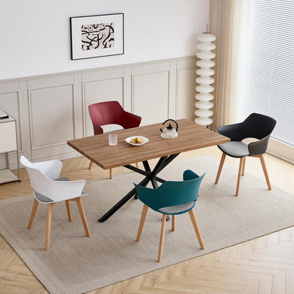 4er Set Esszimmerstühle mit Massivholzbeinen & Stoffpolster
