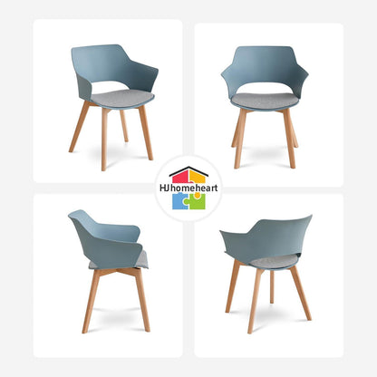 Esszimmerstuhl Set 4er-Pack, Stoff, Massivholzbeine, Morandi-Farbe