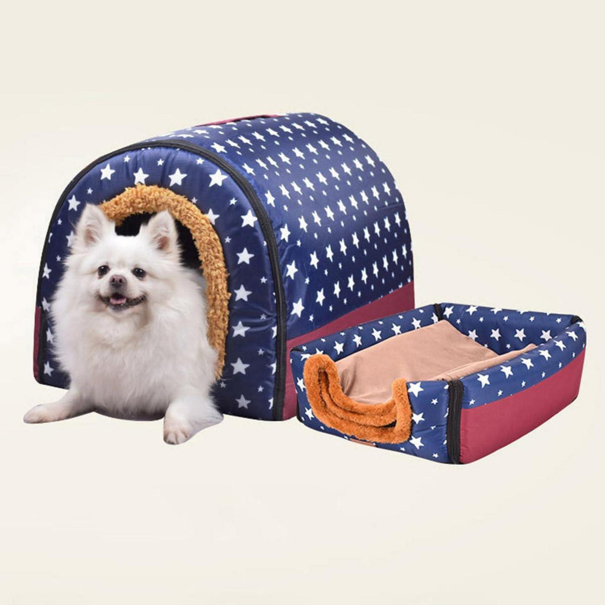 XXL Luxuriöse Hundehütte mit Kissen – Warmes, Waschbares Haustierbett