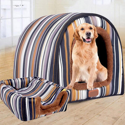 Luxuriöses Hundehäuschen XL/XXL – Warmes, Waschbares Hundebett