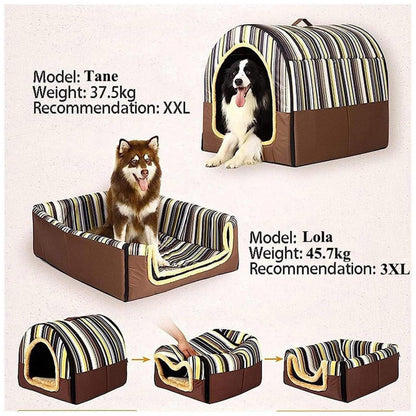 Luxuriöses Hundehäuschen XL/XXL – Warmes, Waschbares Hundebett