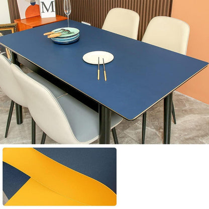 PU Tischdecke Wasserdicht Blau-Orange 80x200cm