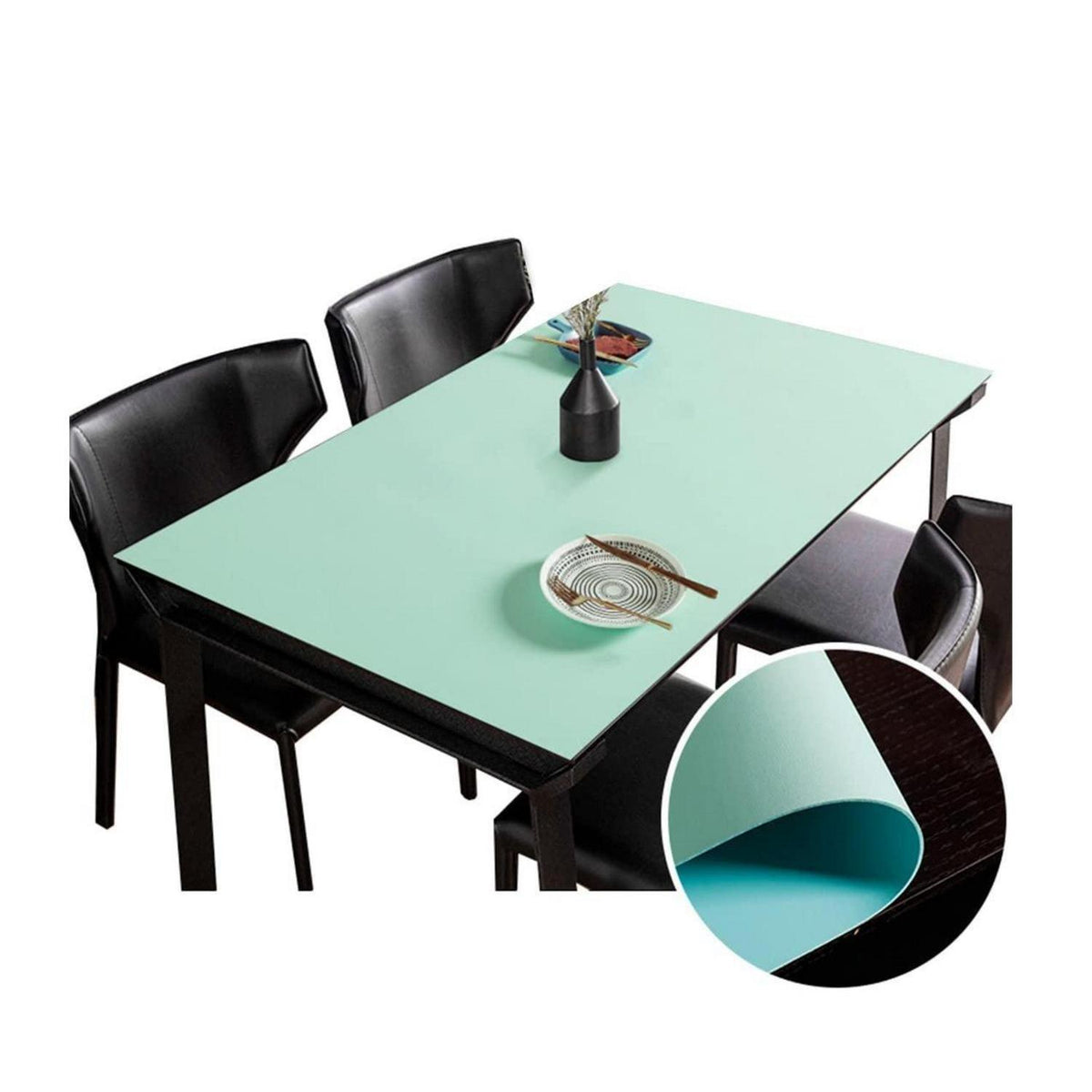 PU Tischdecke wasserdicht 90x200cm Grün Blau
