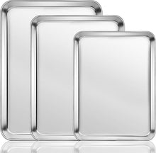 Edelstahl Backblech Set 3-teilig Antihaftbeschichtet Tiefe Seiten