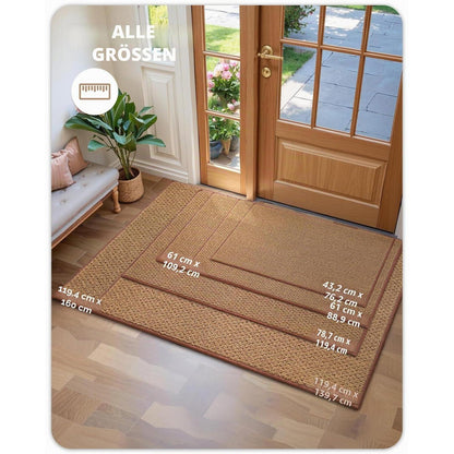 Fußmatte Braun 120x140cm – Rutschfest & Saugfähig für Innen & Außen
