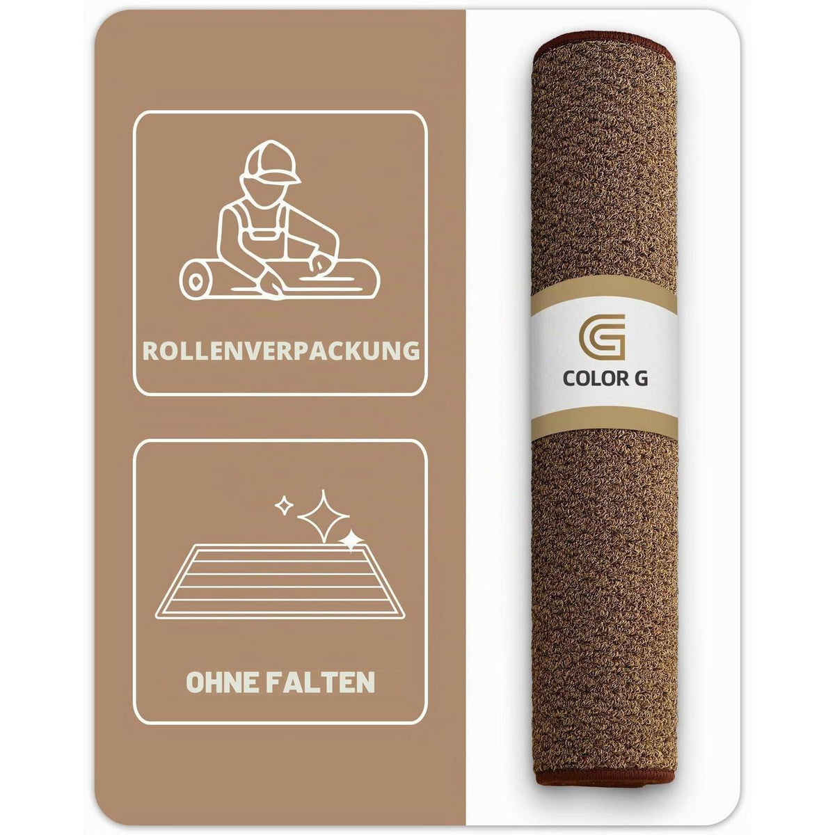 Fußmatte Braun 120x140cm – Rutschfest & Saugfähig für Innen & Außen