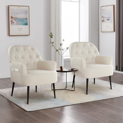 Bequemer Lounge Sessel mit Seitentasche – Modernes Design in Beige