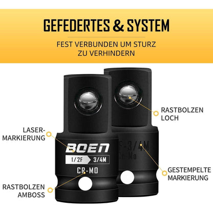 Schlagschrauber Adapter 1/2 auf 3/4 Zoll Chrom Molybdän Stahl