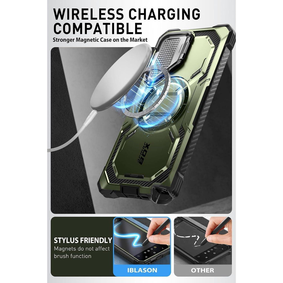 Hülle für Samsung Galaxy S24 Ultra mit MagSafe & Kamera-Ständer