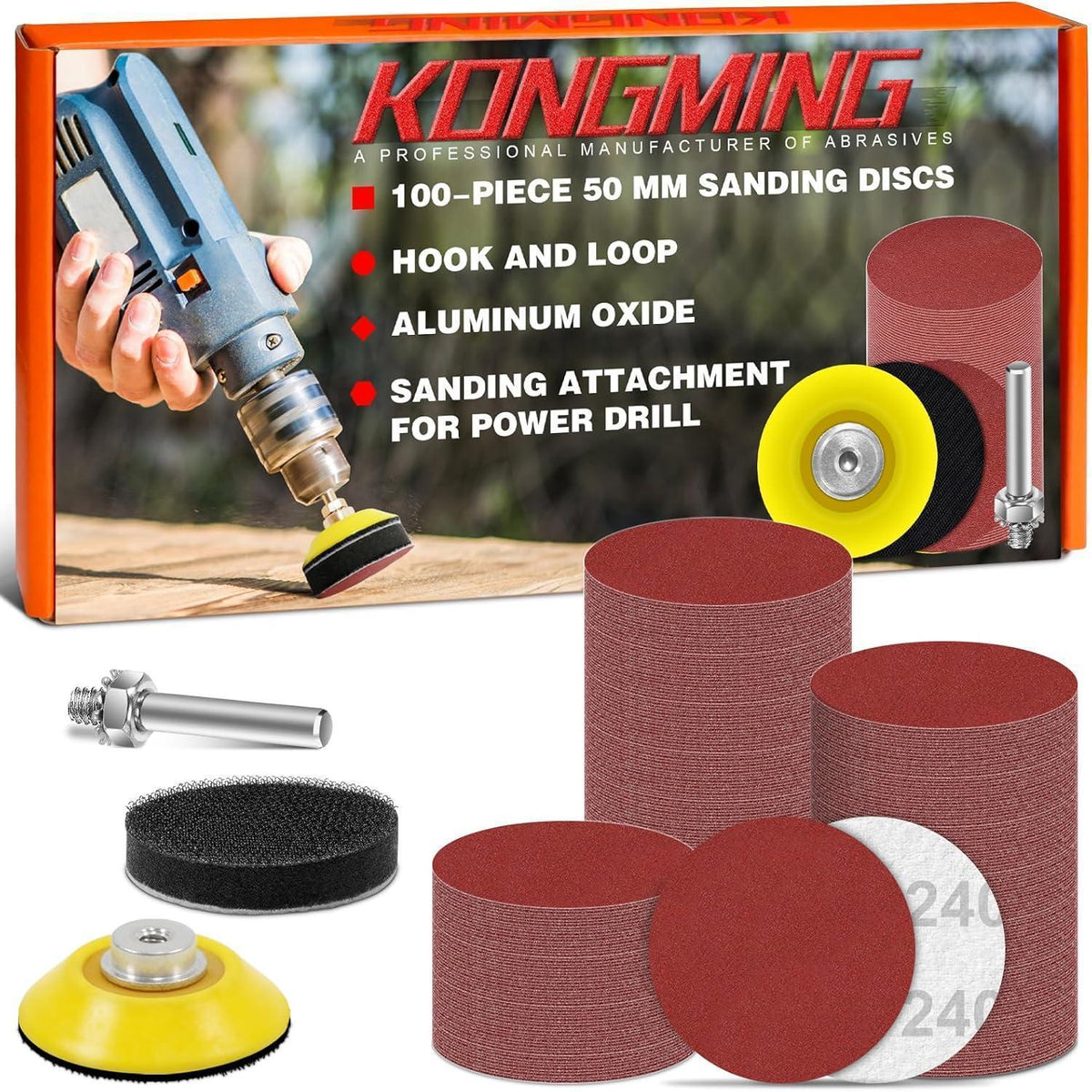 Schleifscheiben 50mm Klett 100 Stück Körnung 240