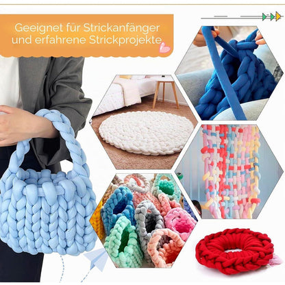 Armstricken Wolle Dunkelgrau 500g - Chunky Garn zum Häkeln & Stricken