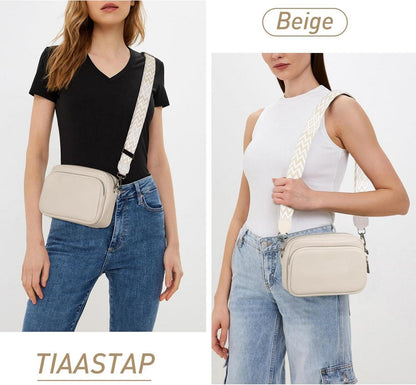 Damen Umhängetasche Echtes Leder Crossbody Bag Schultertasche 3