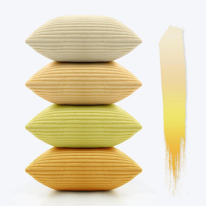 Philorn Kissenbezug 45x45cm 4er Set Kordsamt Sofakissen Bezug Beige Gelb Orange