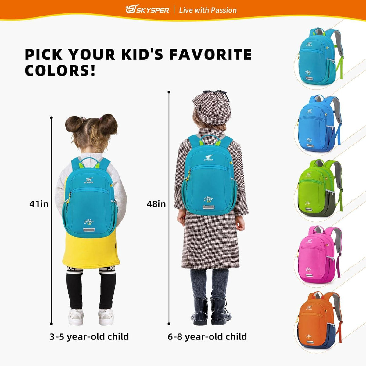 SKYSPER Kinder Wanderrucksack mit Brustgurt 10L für Mädchen Jungen