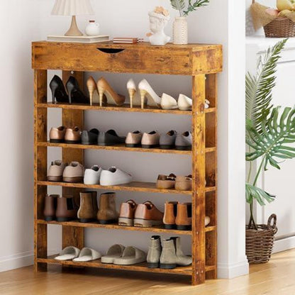 Holz Schuhregal 5 Ebenen – Schuhschrank für 20 Paar Schuhe