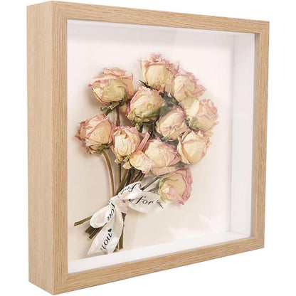 3D Bilderrahmen 20x20 cm zum Befüllen, Holz, Quadratisch