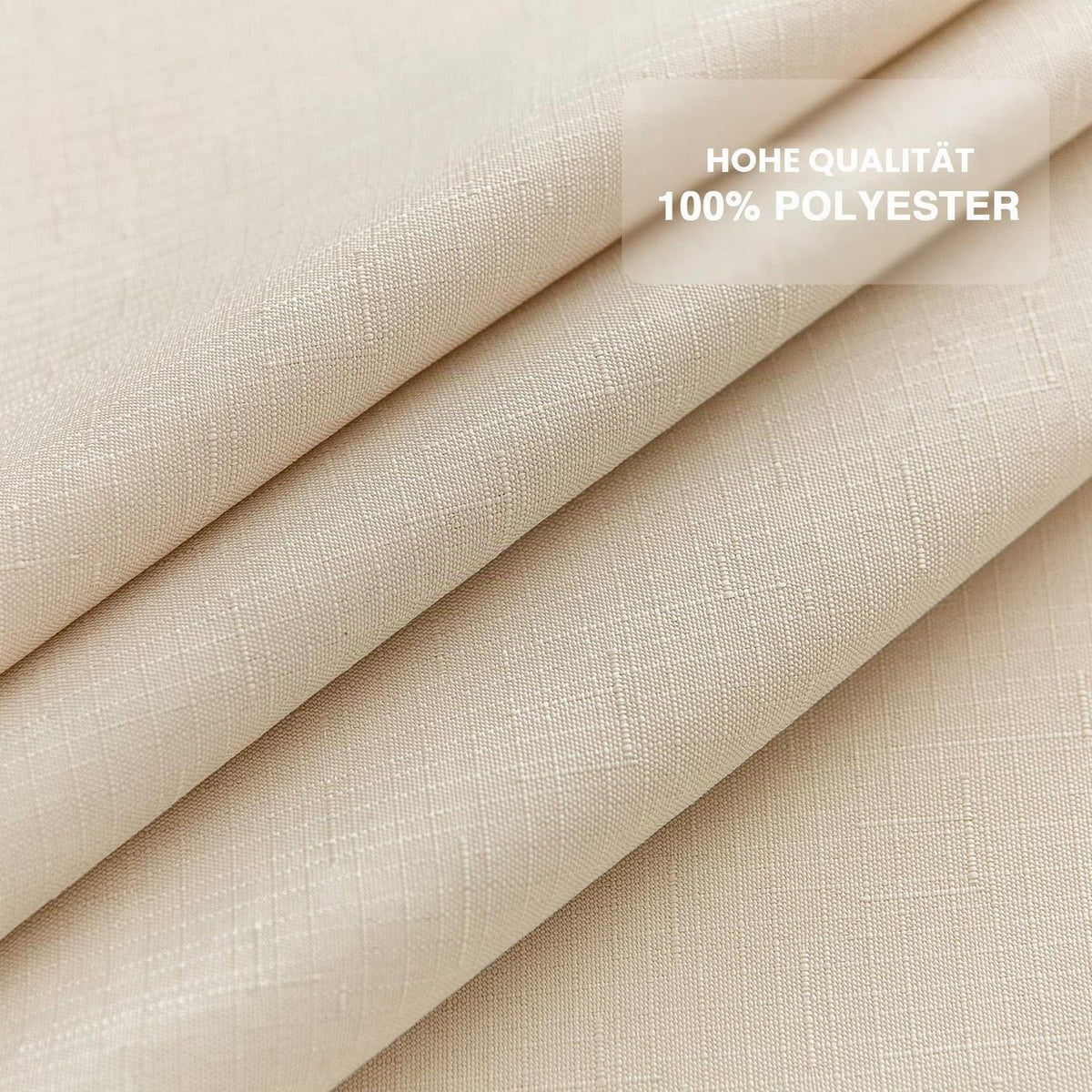 Rechteckige Tischdecke wasserdicht, Beige 140x280 cm – Polyester-Leinen-Optik