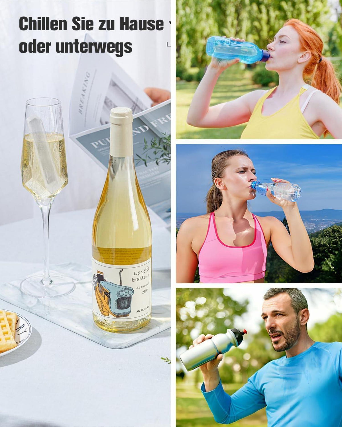 Eiswürfelform für Trinkflaschen mit Unterstützungsrahmen
