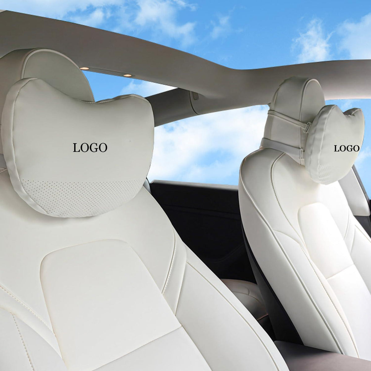 Nackenkissen 2er-Set Nappaleder für Tesla Model 3/Y/S/X