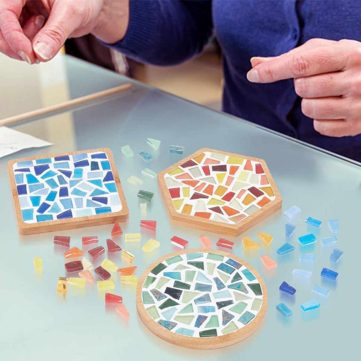 DIY Mosaik-Untersetzer Set – Glasfliesen zum Basteln & Verschenken