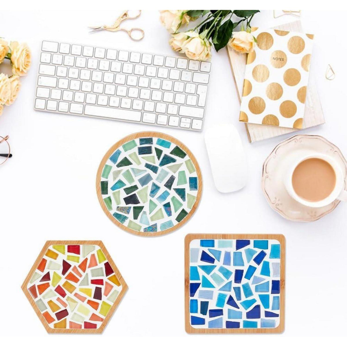 DIY Mosaik-Untersetzer Set – Glasfliesen zum Basteln & Verschenken