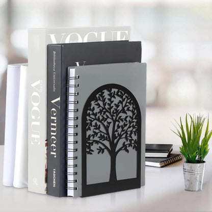 Buchstütze Metall Schwarz 2er Set Bücherhalter Regal Vintage