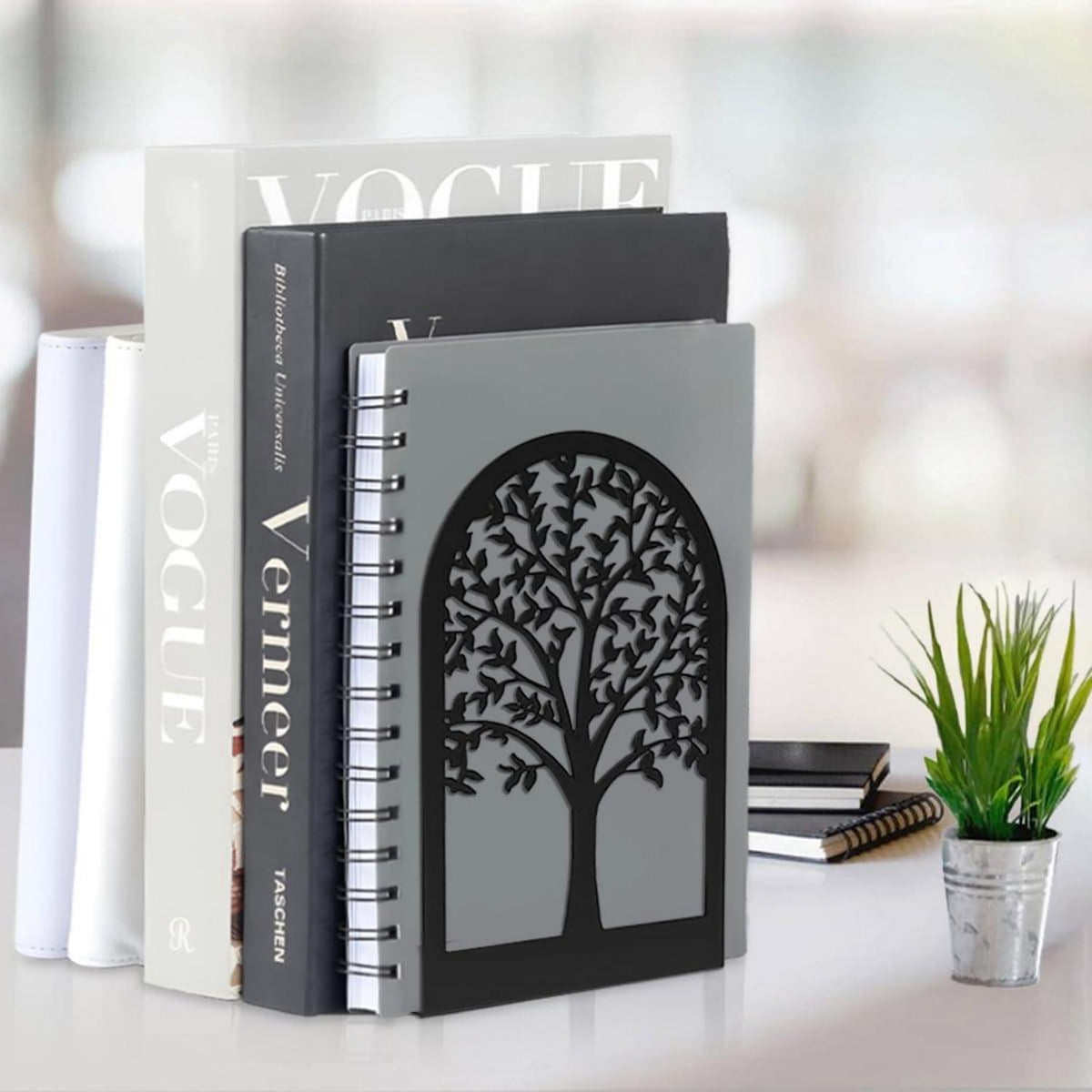 Buchstütze Metall Schwarz 1 Paar - Bücherhalter Regal Bücher Halter