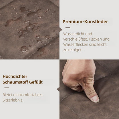 Drehbare Esszimmerstühle 2er Set Braun in Lederoptik