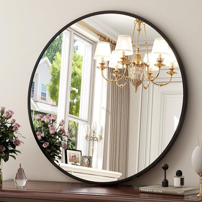 Rechteckiger Wandspiegel Schwarz – Moderner Bad- & Wohnzimmer Spiegel