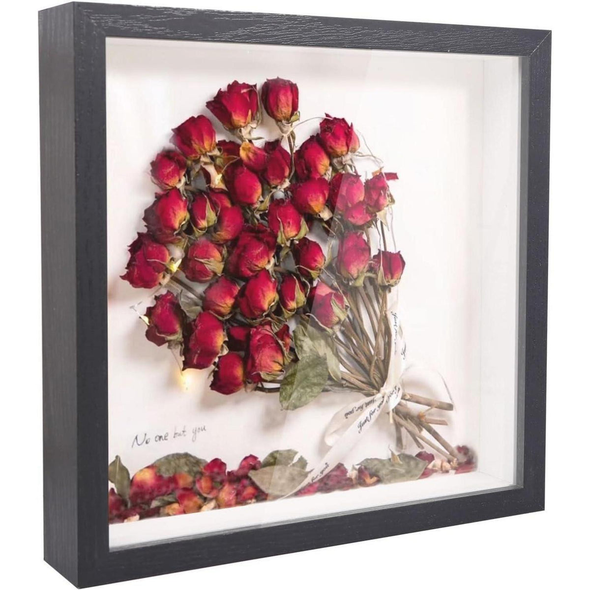 3D Bilderrahmen zum Befüllen 20x20 cm Holz Schwarz