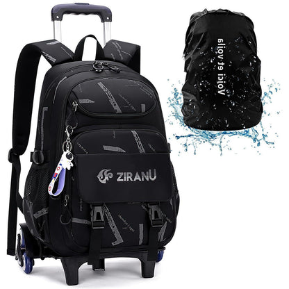 Rucksack mit Rollen für Jungen – Schulrucksack Trolley 32x20x46cm Schwarz
