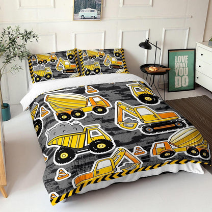 Bettbezug Baufahrzeuge Kinderzimmer Set 200x200 cm