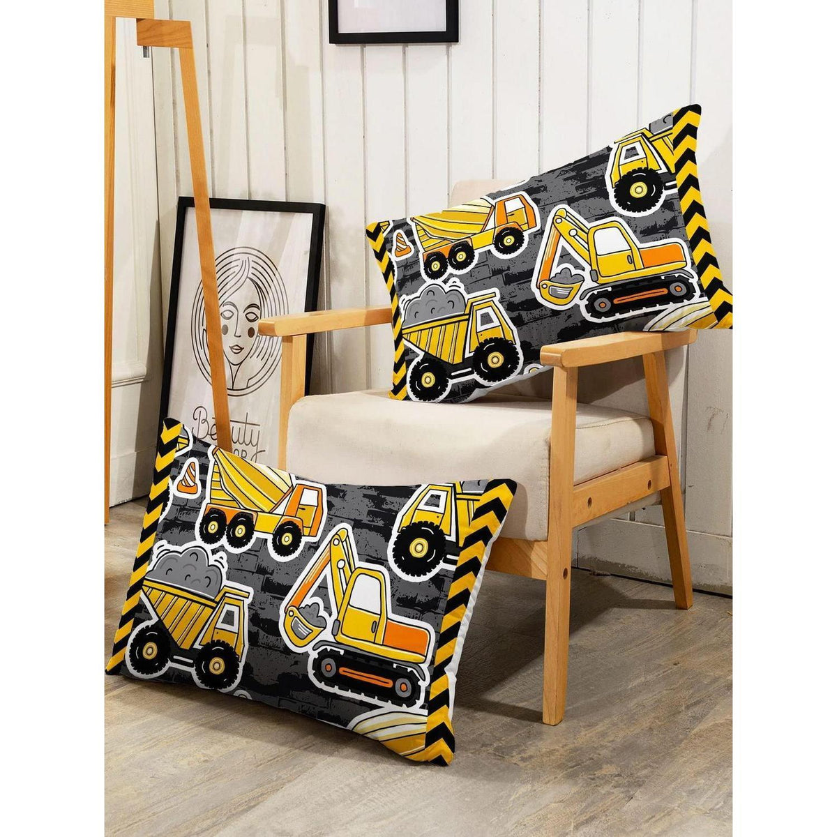 Bettbezug Baufahrzeuge Kinderzimmer Set 200x200 cm