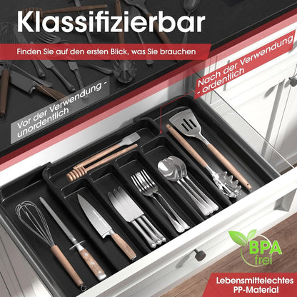 Besteckkasten für Schubladen - Schubladeneinsatz Organizer