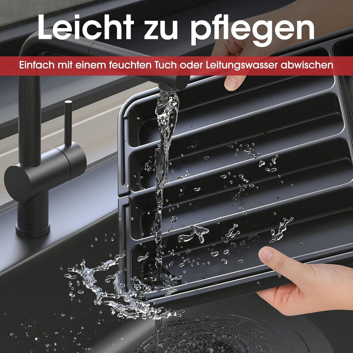 Besteckkasten Schubladen Organizer Erweiterbar Schwarz