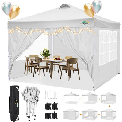 3x3m Faltpavillon Wasserdicht & Stabil mit Seitenteilen