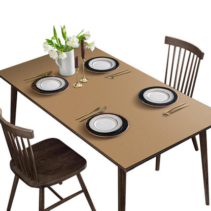 Tischdecke wasserdicht 80x200 cm – Khaki in Lederoptik