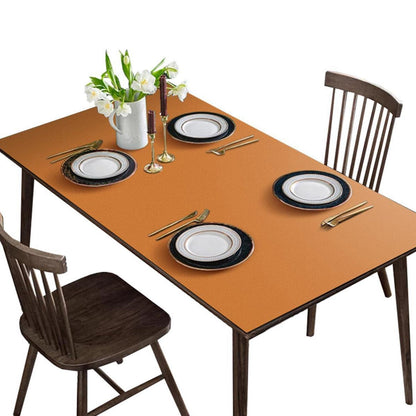 Tischdecke wasserdicht orange 80x180 cm / 180x80 cm in Lederoptik