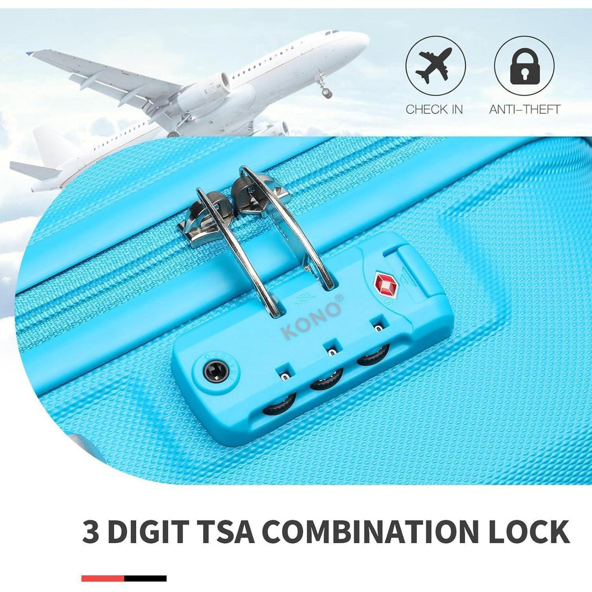 XL Hartschalenkoffer mit TSA-Schloss, 74cm, Blau