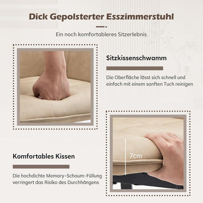 Drehbare Esszimmerstühle 2er Set Beige in Lederoptik